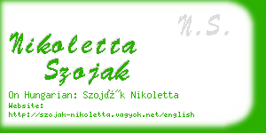 nikoletta szojak business card